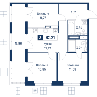 3 ккв № 146 Корп.: 6 , Секция 1  в ЖК Символист