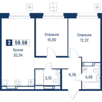 3 ккв (Евро) № 152 Корп.: 6 , Секция 1  в ЖК Символист