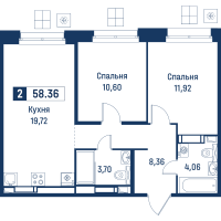 3 ккв (Евро) № 191 Корп.: 6 , Секция 1  в ЖК Символист