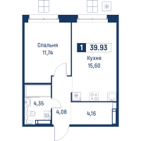 2 ккв (Евро) № 163 Корп.: 6 , Секция 1  в ЖК Символист