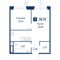 2 ккв (Евро) № 151 Корп.: 6 , Секция 1  в ЖК Символист
