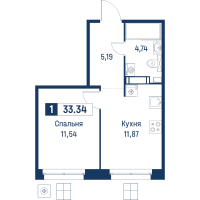 1 ккв № 117 Корп.: 6 , Секция 1  в ЖК Символист