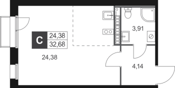 Студия № 6 Корп.: 7 , Секция 1  в ЖК Слобода