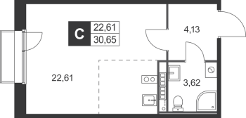 Студия № 44 Корп.: 7 , Секция 2  в ЖК Слобода