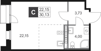 Студия № 4 Корп.: 7 , Секция 1  в ЖК Слобода