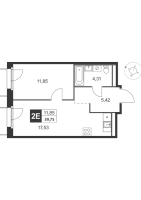2 ккв (Евро) № 31 Корп.: 5 , Секция 1  в ЖК Слобода