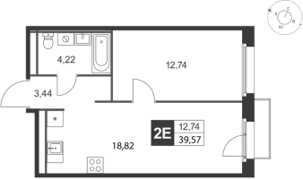2 ккв № 141 Корп.: 6 , Секция 5  в ЖК Слобода