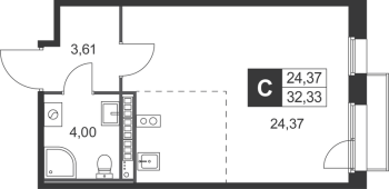 Студия № 112 Корп.: 7 , Секция 5  в ЖК Слобода