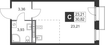 Студия № 83 Корп.: 7 , Секция 4  в ЖК Слобода