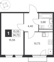 1 ккв № 72 Корп.: 5 , Секция 3  в ЖК Слобода