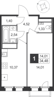 1 ккв № 144 Корп.: 5 , Секция 5  в ЖК Слобода