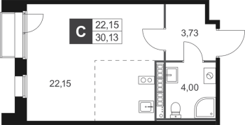 Студия № 21 Корп.: 7 , Секция 1  в ЖК Слобода