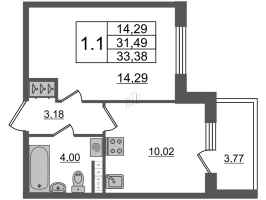 1 ккв № 109 Корп.: 8.2 , Секция 4  в ЖК Солнечный город.Резиденции