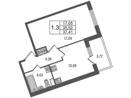 1 ккв № 153 Корп.: 8.1 , Секция 5  в ЖК Солнечный город.Резиденции