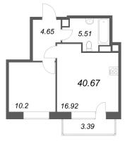 2 ккв (Евро) № 16 Корп.: 1 , Секция 2  в ЖК Соло. Петергоф