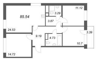 4 ккв (Евро) № 37 Корп.: 1 , Секция 4  в ЖК Соло. Петергоф