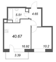 2 ккв (Евро) № 28 Корп.: 1 , Секция 3  в ЖК Соло. Петергоф