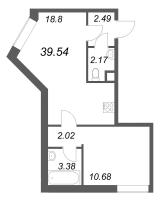 2 ккв (Евро) № 36 Корп.: 1 , Секция 4  в ЖК Соло. Петергоф