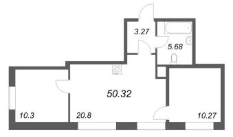 3 ккв (Евро) № 13 Корп.: 1 , Секция 2  в ЖК Соло. Петергоф