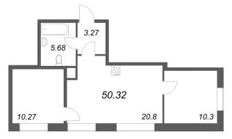 3 ккв (Евро) № 24 Корп.: 1 , Секция 3  в ЖК Соло. Петергоф