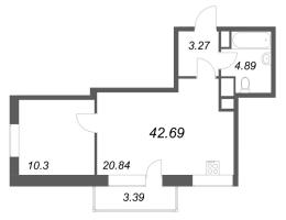 2 ккв (Евро) № 17 Корп.: 1 , Секция 2  в ЖК Соло. Петергоф