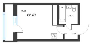 Студия № 250а Корп.: 1 , Секция а  в ЖК Старлайт