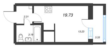 Студия № 243а Корп.: 1 , Секция а  в ЖК Старлайт