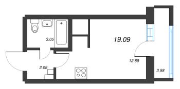 Студия № 278б Корп.: 1 , Секция б  в ЖК Старлайт