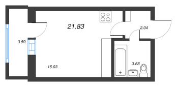 Студия № 251б Корп.: 1 , Секция б  в ЖК Старлайт