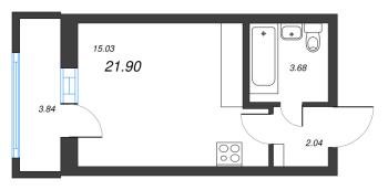 Студия № 250б Корп.: 1 , Секция б  в ЖК Старлайт