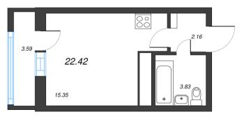 Студия № 263а Корп.: 1 , Секция а  в ЖК Старлайт