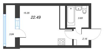 Студия № 262а Корп.: 1 , Секция а  в ЖК Старлайт