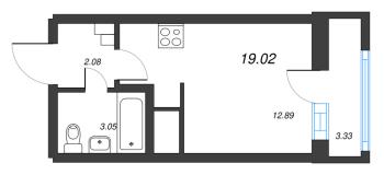 Студия № 267б Корп.: 1 , Секция б  в ЖК Старлайт