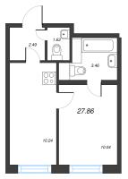 1 ккв № 119в Корп.: 1 , Секция в  в ЖК Старлайт