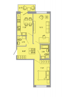 2 ккв № 350 Корп.: 27 Уч. Юг , Секция 2  в ЖК Стороны света
