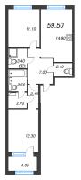 2 ккв № 932 Корп.: 7 , Секция 2  в ЖК Струны