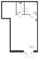 К. пом № 1167 Корп.: 7 , Секция 1  в ЖК Струны