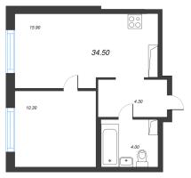 2 ккв (Евро) № 423 Корп.: 3 , Секция 2  в ЖК Струны