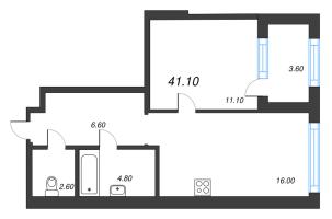 2 ккв (Евро) № 427 Корп.: 4 , Секция 1  в ЖК Струны