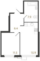 2 ккв (Евро) № 570 Корп.: 5 , Секция 1  в ЖК Струны