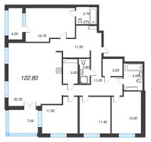 5 ккв (Евро) № 563 Корп.: 4 , Секция 1  в ЖК Струны