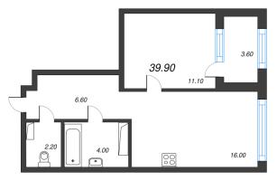 2 ккв (Евро) № 436 Корп.: 4 , Секция 1  в ЖК Струны