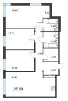 4 ккв (Евро) № 585 Корп.: 5 , Секция 1  в ЖК Струны