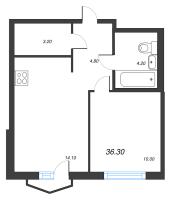 1 ккв № 790 Корп.: 6 , Секция 2  в ЖК Струны