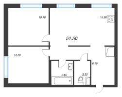 3 ккв (Евро) № 364 Корп.: 3 , Секция 2  в ЖК Струны
