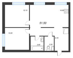 3 ккв (Евро) № 369 Корп.: 3 , Секция 2  в ЖК Струны