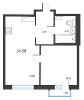 2 ккв (Евро) № 887 Корп.: 7 , Секция 1  в ЖК Струны
