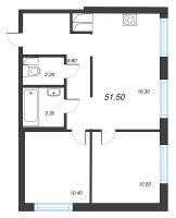 3 ккв (Евро) № 793 Корп.: 6 , Секция 2  в ЖК Струны