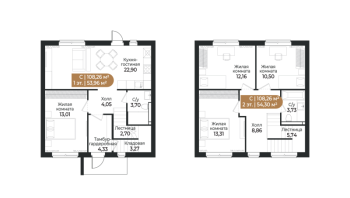 5 ккв (Евро) № 17.3 Корп.: 17 , Секция 1  в ЖК СветЛО