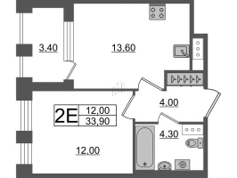 1 ккв № 160 Корп.: 2.1 , Секция 5  в ЖК Svetlana Park